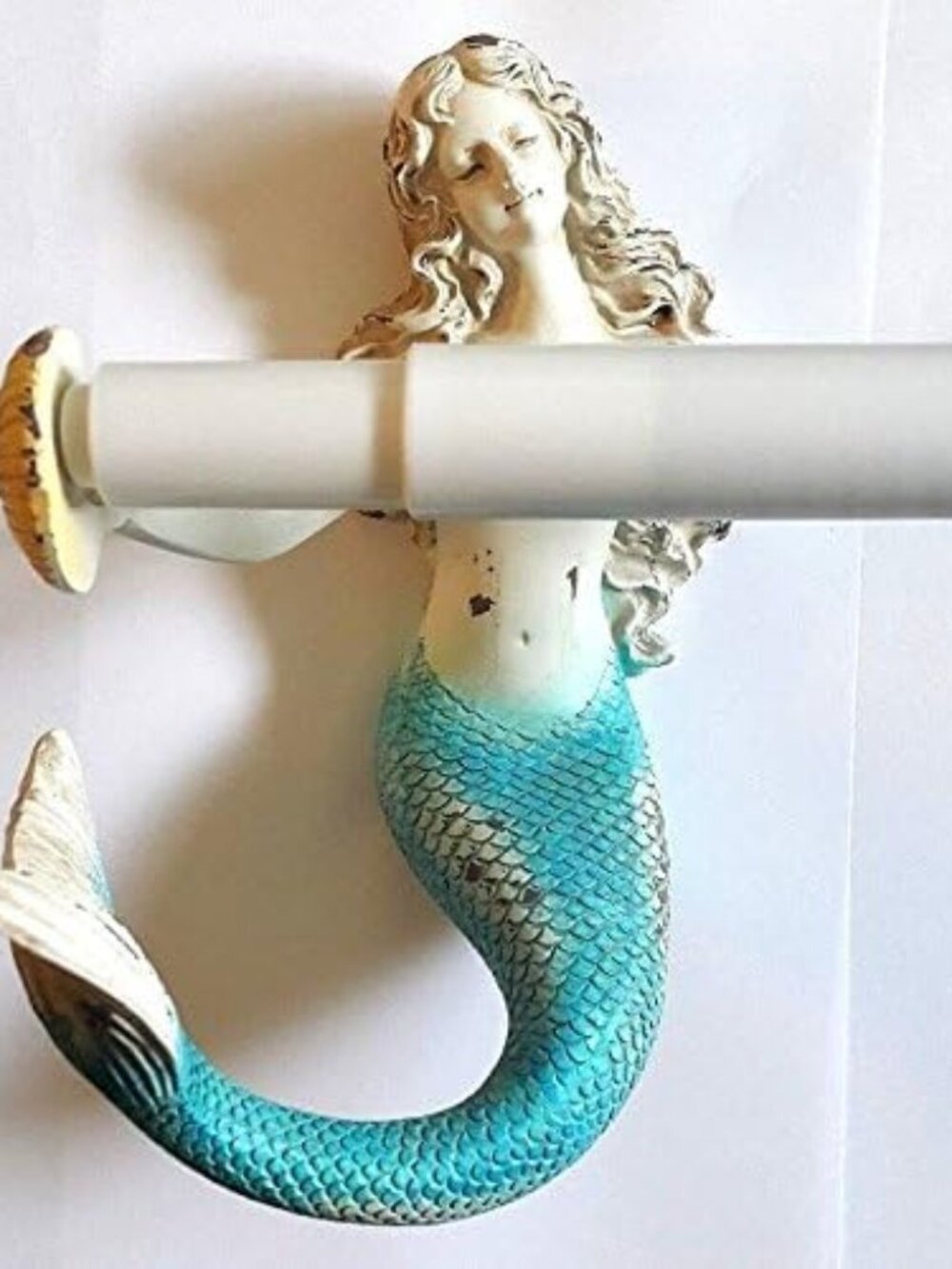 Mermaid Toilet Paper Holder Nautical Coastal Ocean Theme Bathroom Vintage Style